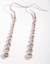 Rose Gold Multi Diamante Geometric Bar Earrings - link has visual effect only