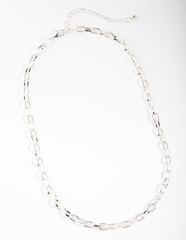 Silver Round Link Necklace