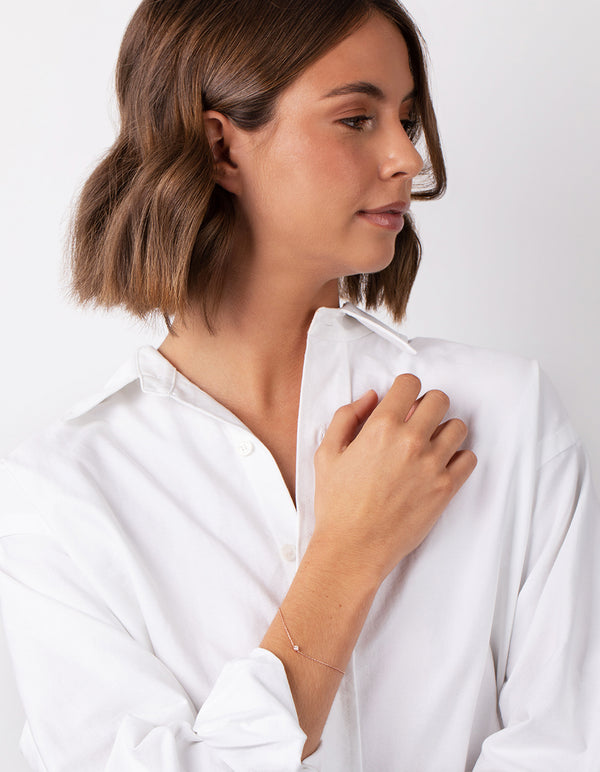 Rose Gold Plated Sterling Silver Baby Crystal Bracelet