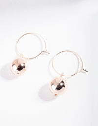 Rose Gold Solid Ball Hoop Earrings - link has visual effect only
