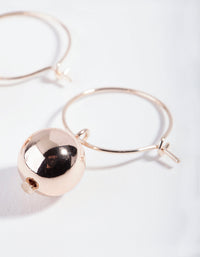Rose Gold Solid Ball Hoop Earrings - link has visual effect only