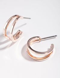 Rose Gold Double Hoop Earrings - link has visual effect only