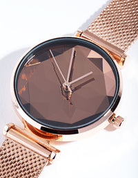 Rose Gold Facet Dial Watch - link has visual effect only
