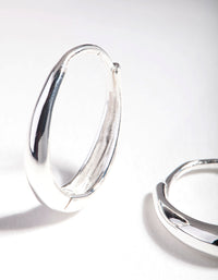 Sterling Silver Oval Drop Huggie Earrings - link has visual effect only