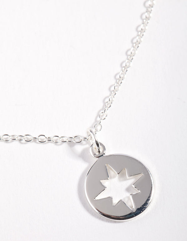 Sterling Silver Celestial Cutout Charm Necklace