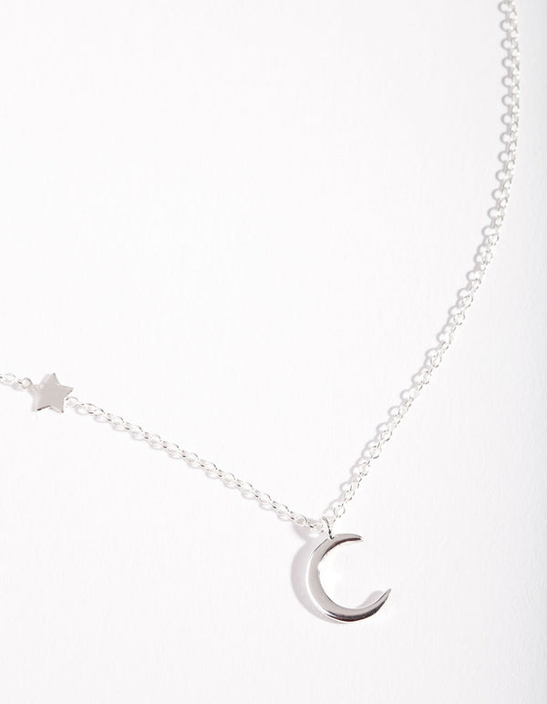 Sterling Silver Asymmetrical Celestial Necklace