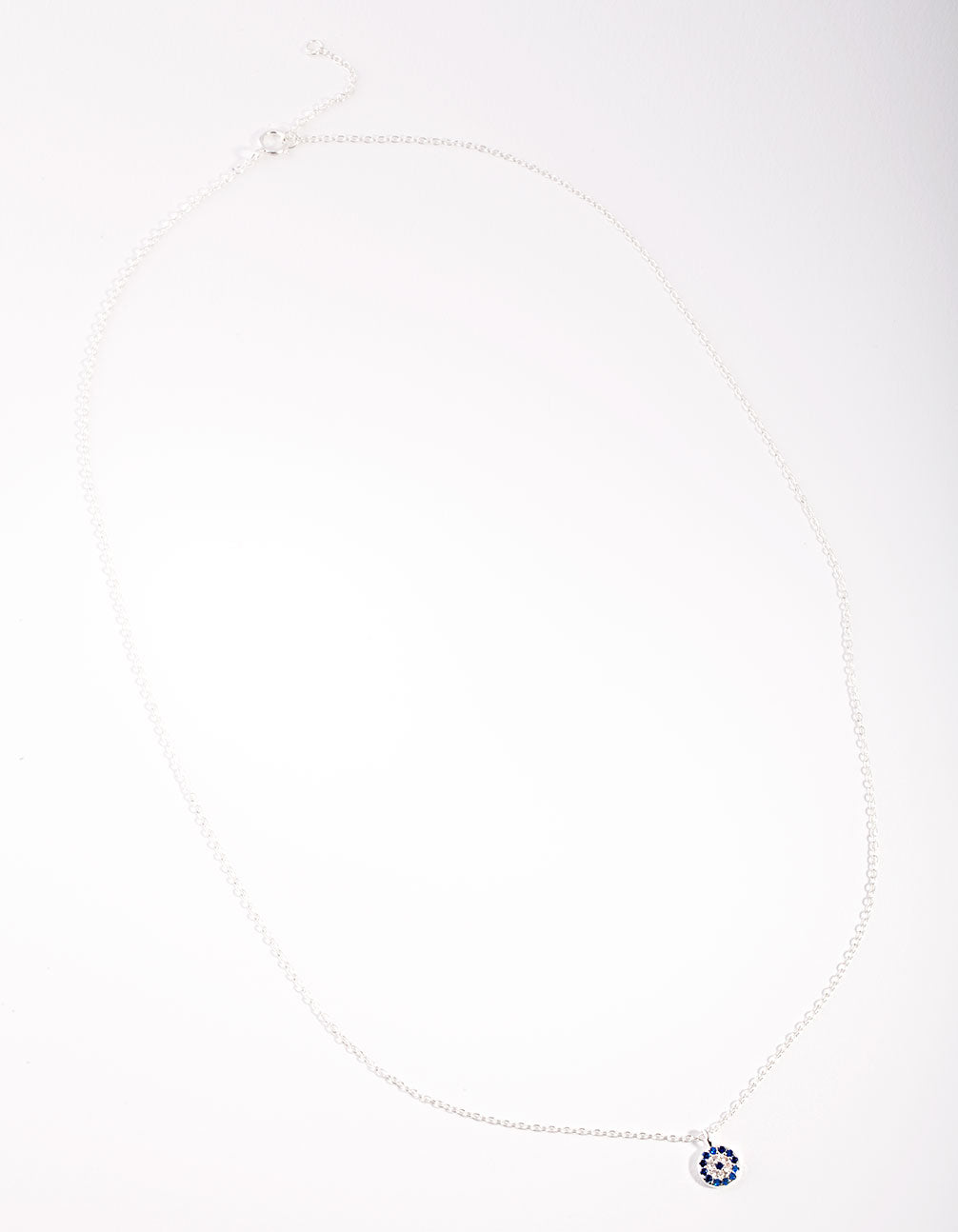 Sterling Silver Evil Eye Disc Necklace