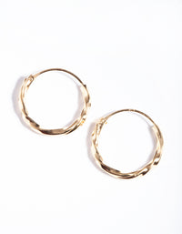 Gold Plated Sterling Silver 13mm Twist Hoop Earrings - link has visual effect only