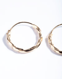 Gold Plated Sterling Silver 13mm Twist Hoop Earrings - link has visual effect only