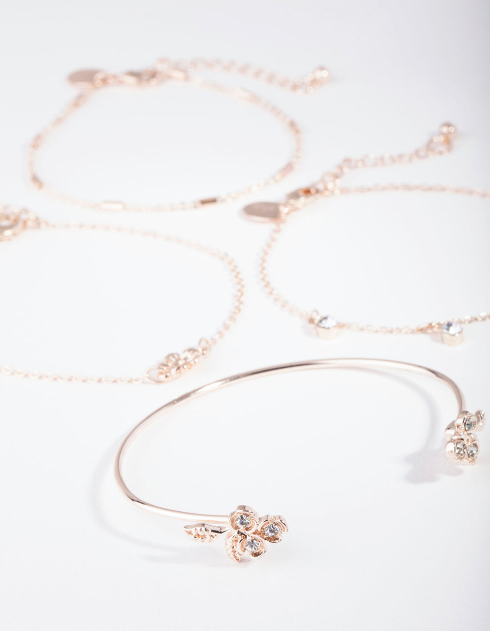 Rose Gold Ditsy Flower Bracelet 4-Pack