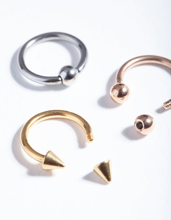 Mixed Metal Surgical Steel Horseshoe Body Pack