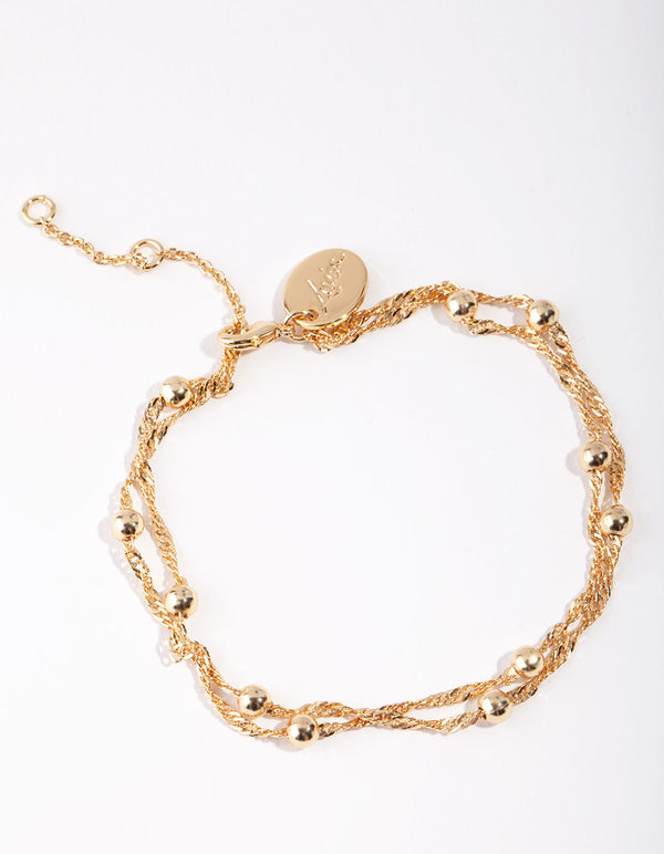 2 Row Chain & Ball Bracelet