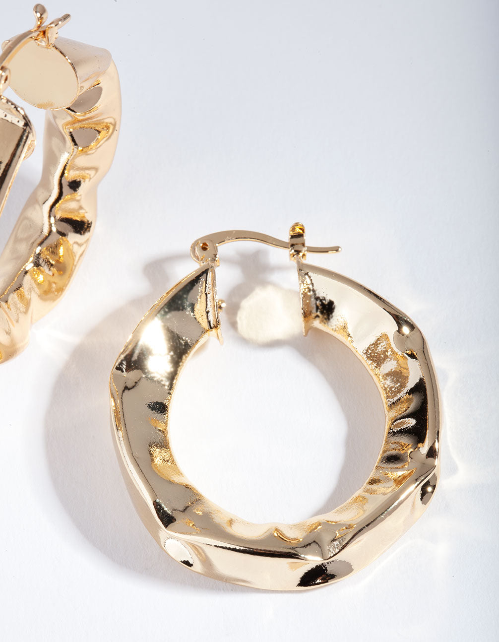 Gold Plated Thick Twist Hoop Earrings