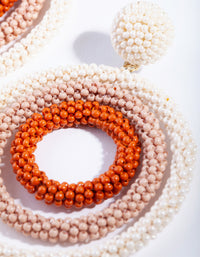 Neutral Beaded Triple Circle Drop Earrings - link has visual effect only