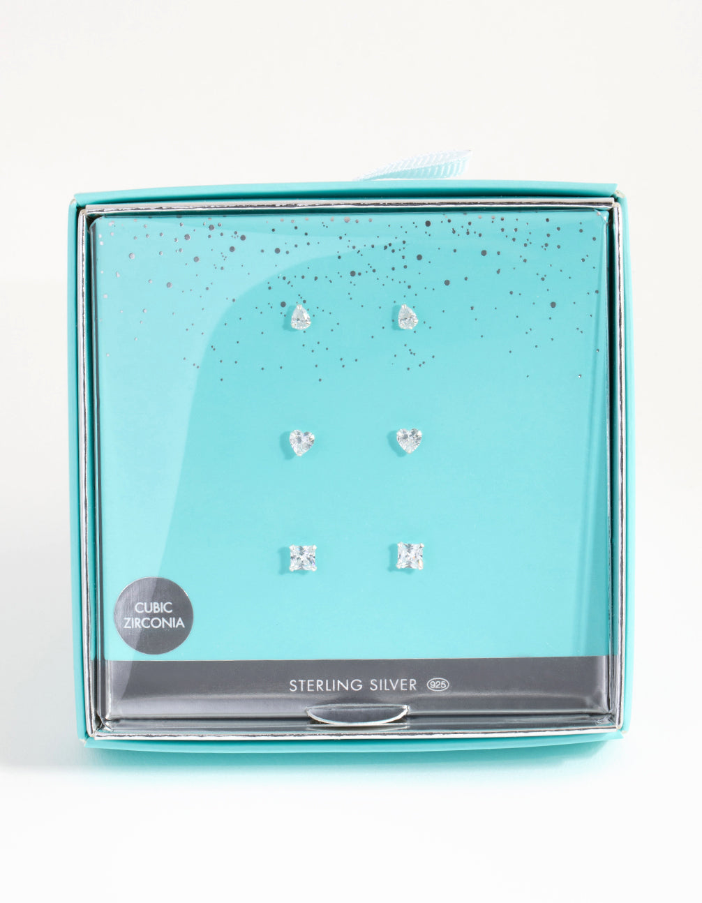 Sterling Silver Mix Cut Cubic Zirconia Stud Earring Pack