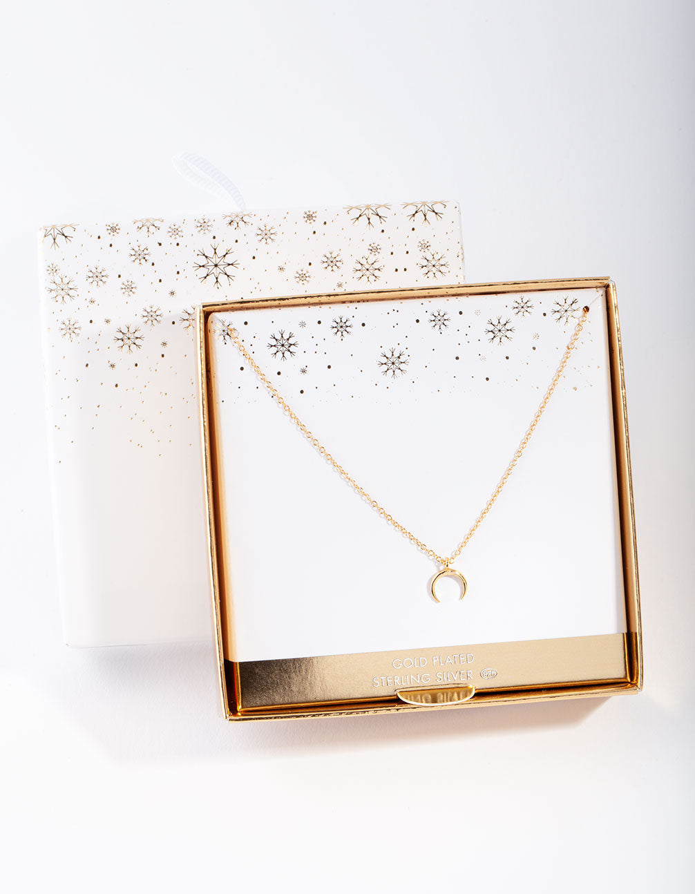 Gold Plated Sterling Silver Micro Crescent Moon Necklace