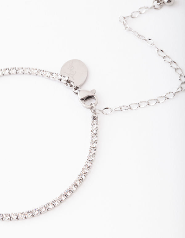 Stainless Steel Diamante Bracelet