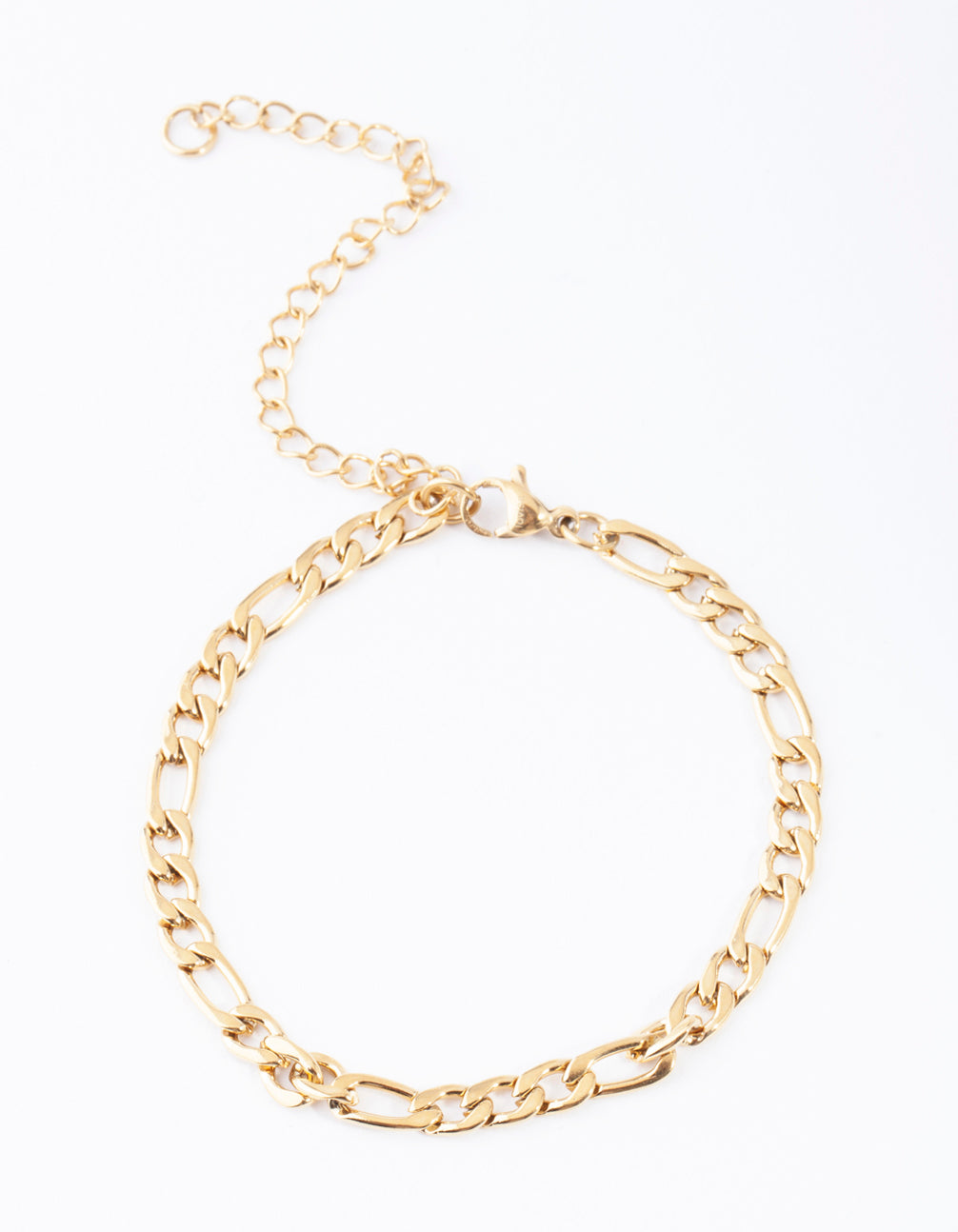Stainless Steel Gold Plated Figaro Bracelet