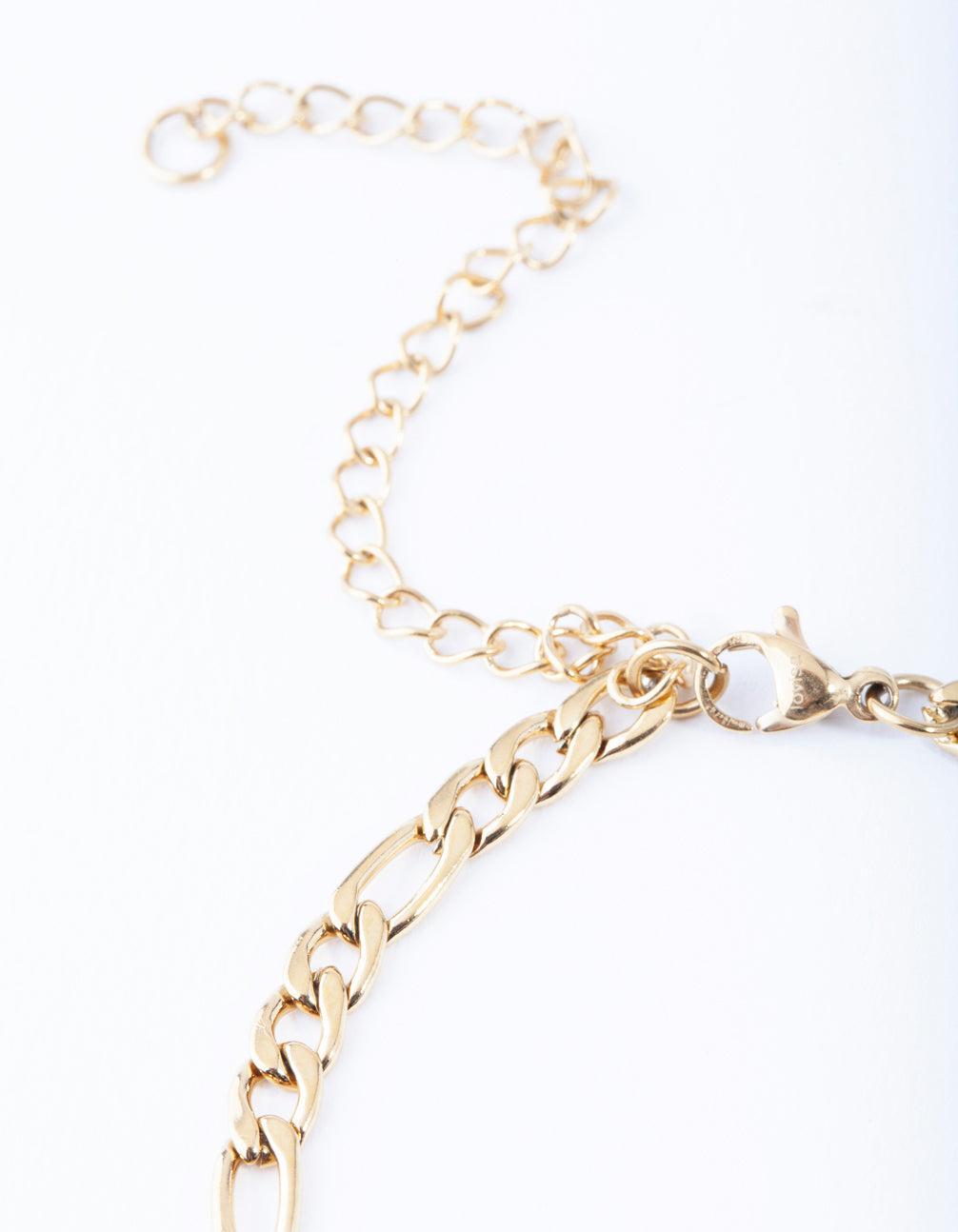 Stainless Steel Gold Plated Figaro Bracelet