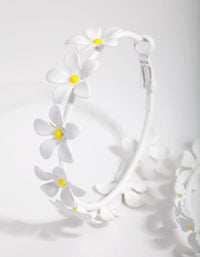 White Daisy Chain Hoop Earrings - link has visual effect only
