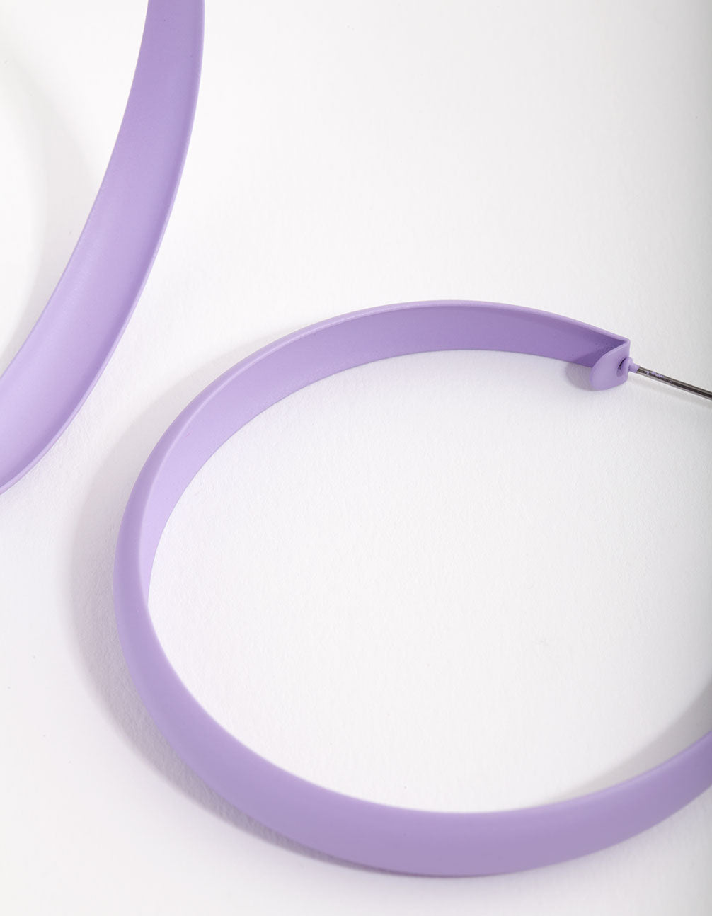 Lilac Matte 60mm Hoop Earrings