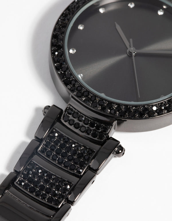 Gunmetal Diamante Watch