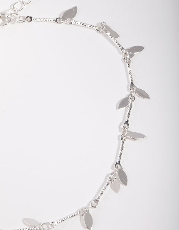 Curated Silver Leaf Anklet