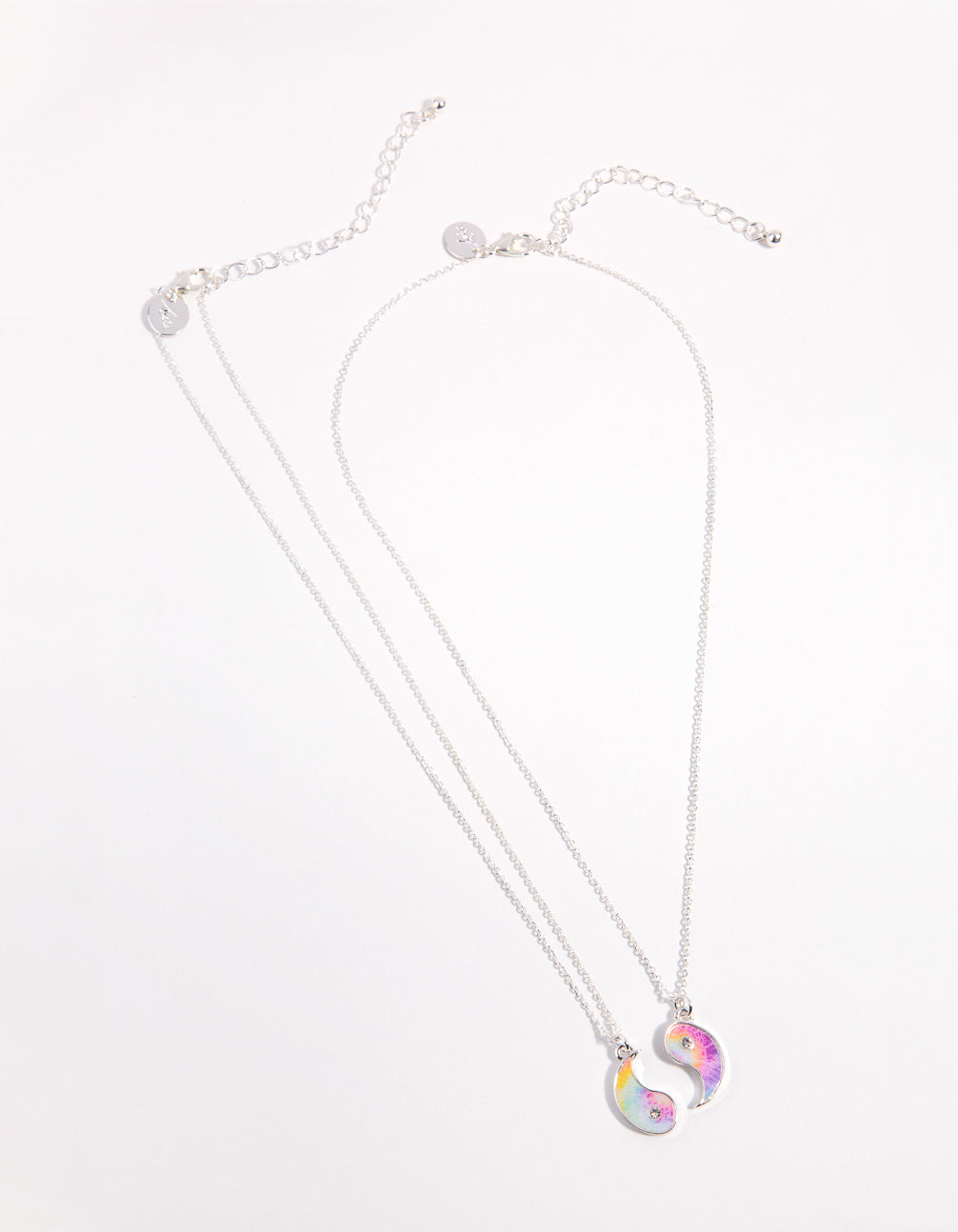 Kids Silver Tie Dye Yin Yang Best Friend Necklace