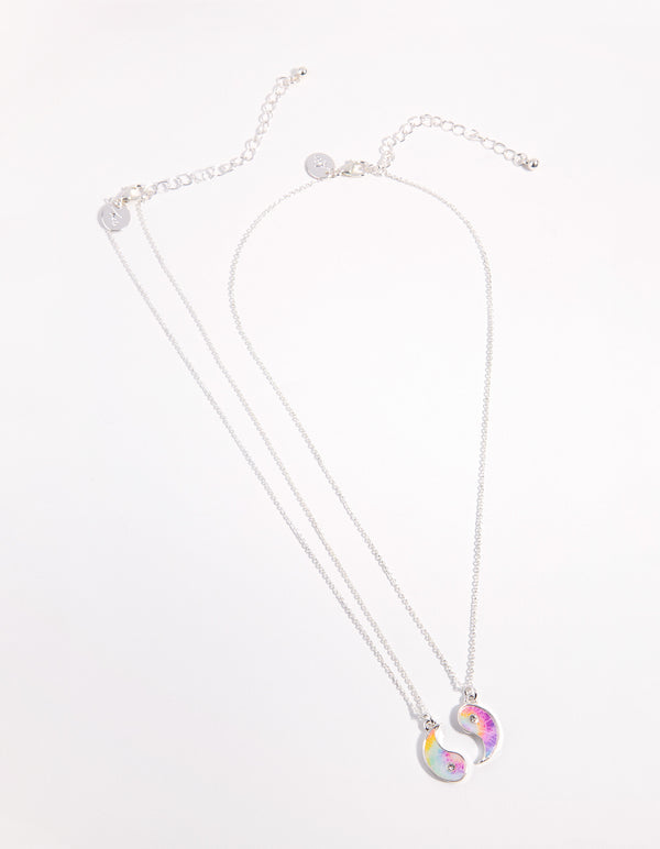Kids Silver Tie Dye Yin Yang Best Friend Necklace