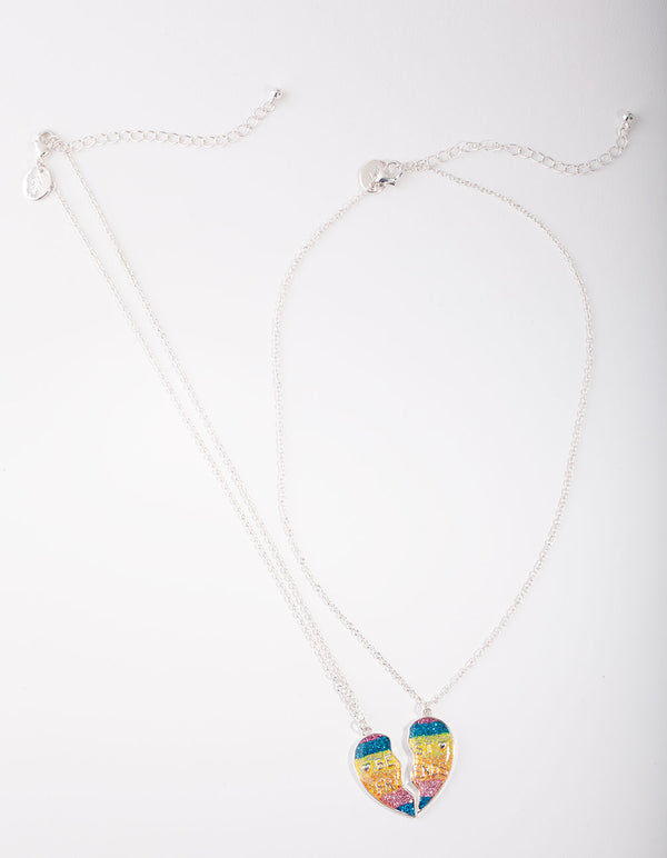 Kids Silver Rainbow Best Friend Necklace