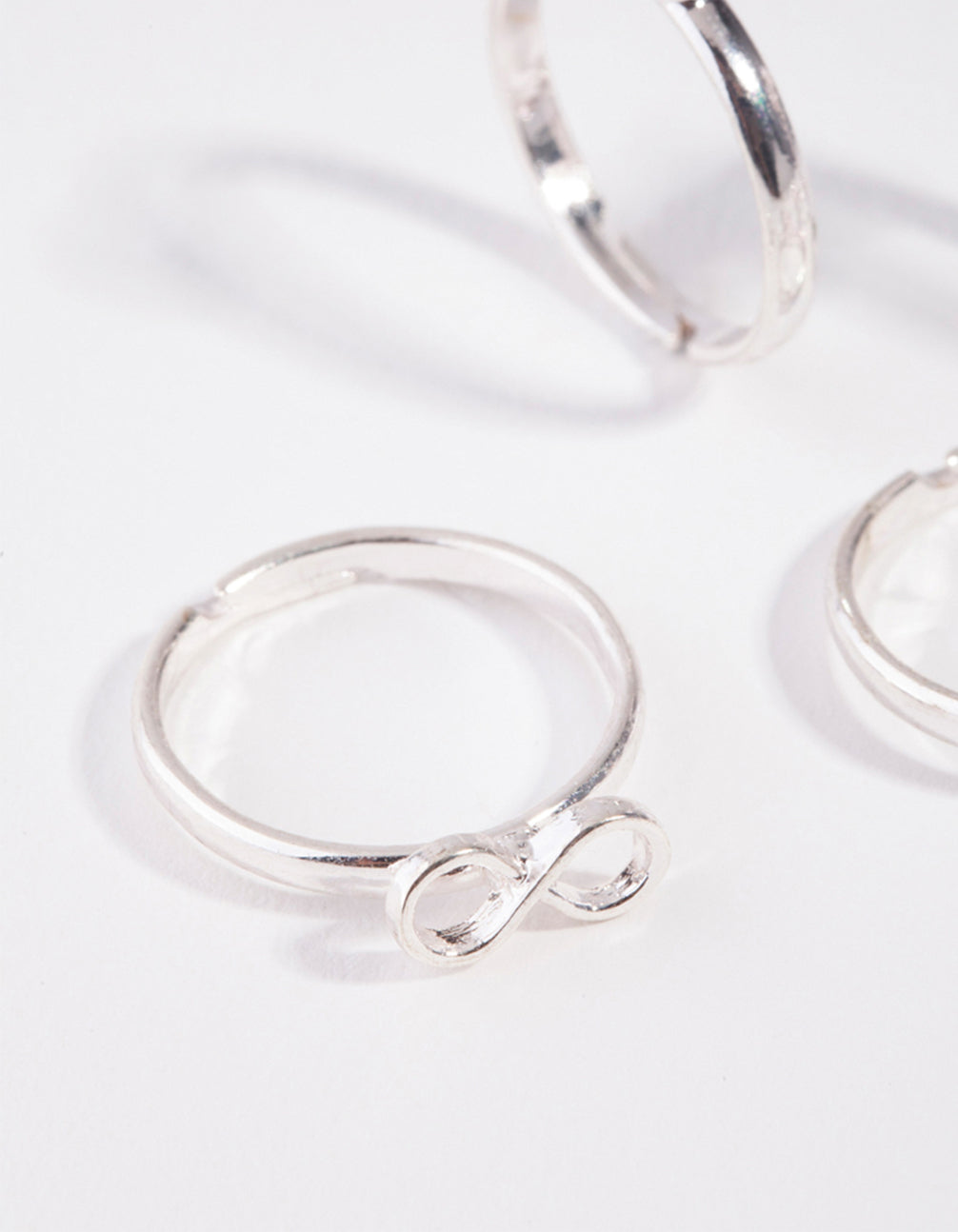 Kids Silver Pearly Heart 6-Pack Rings
