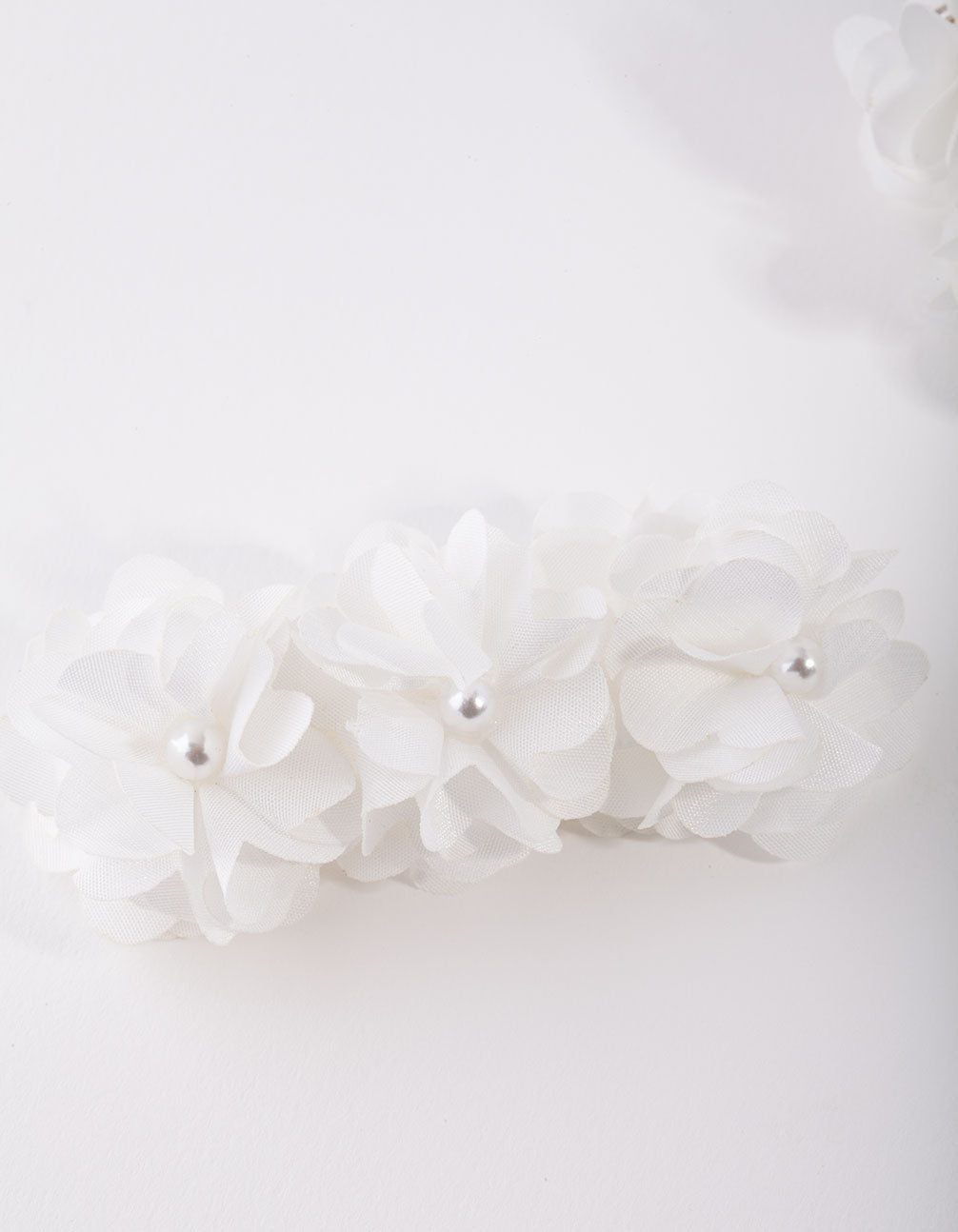 Kids Fabric Flower Garland Hair Ties