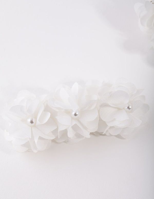 Kids Fabric Flower Garland Hair Ties