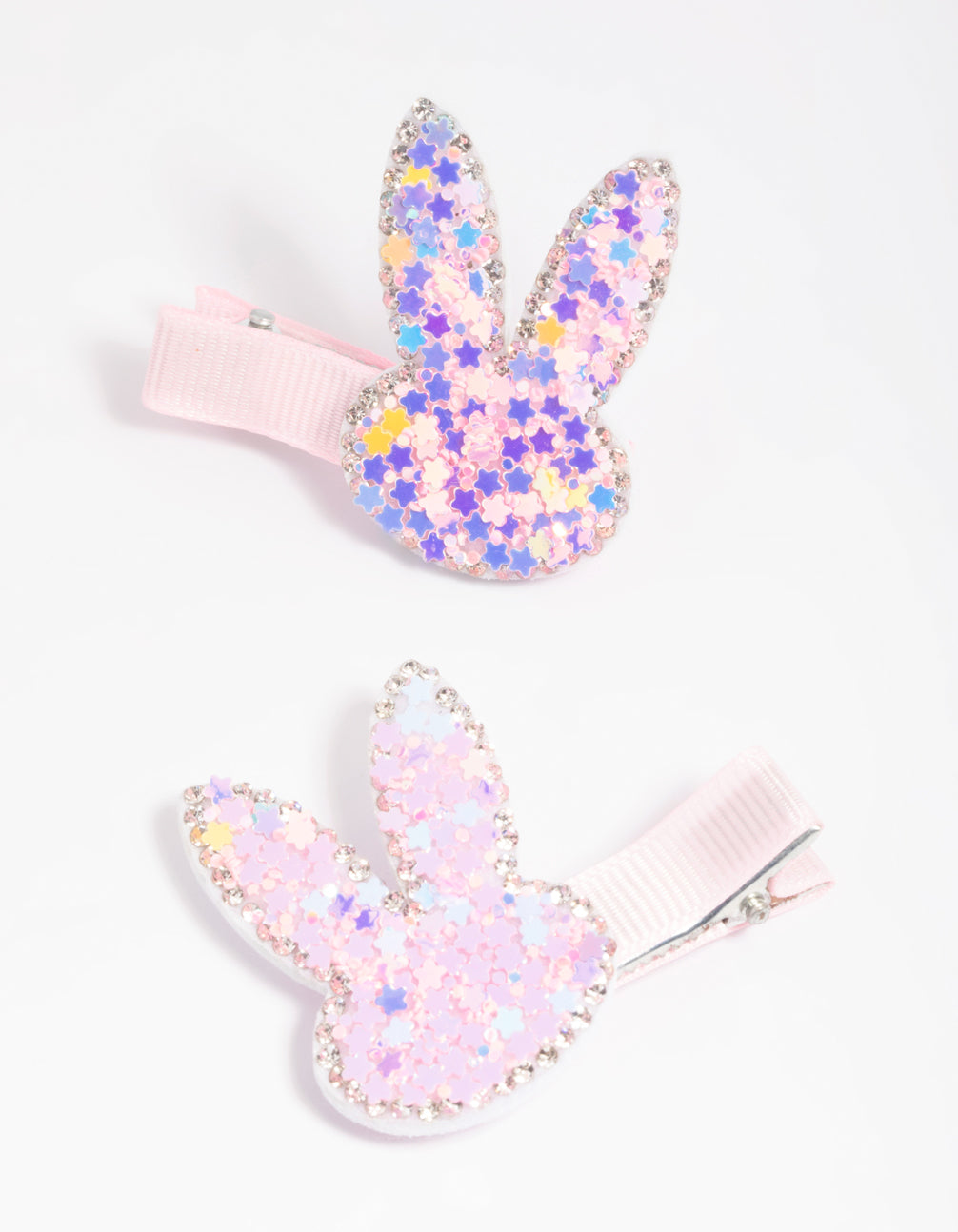 Kids Silver Fabric Butterfly Pack Clips