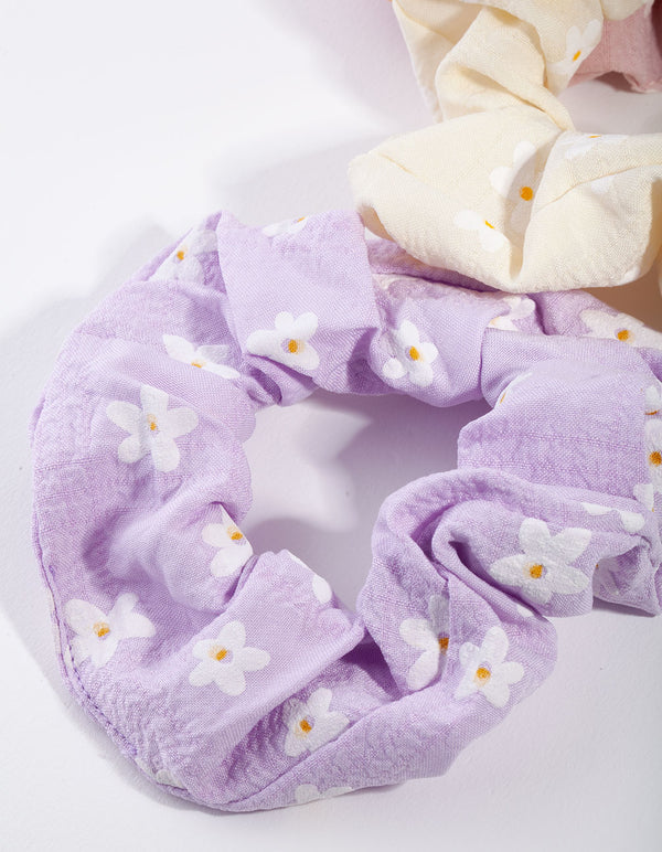 Kids Fabric Daisy Pack Scrunchie