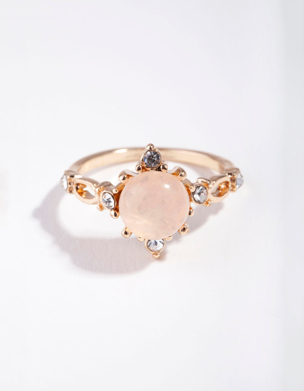 Gold Compass Stone Ring