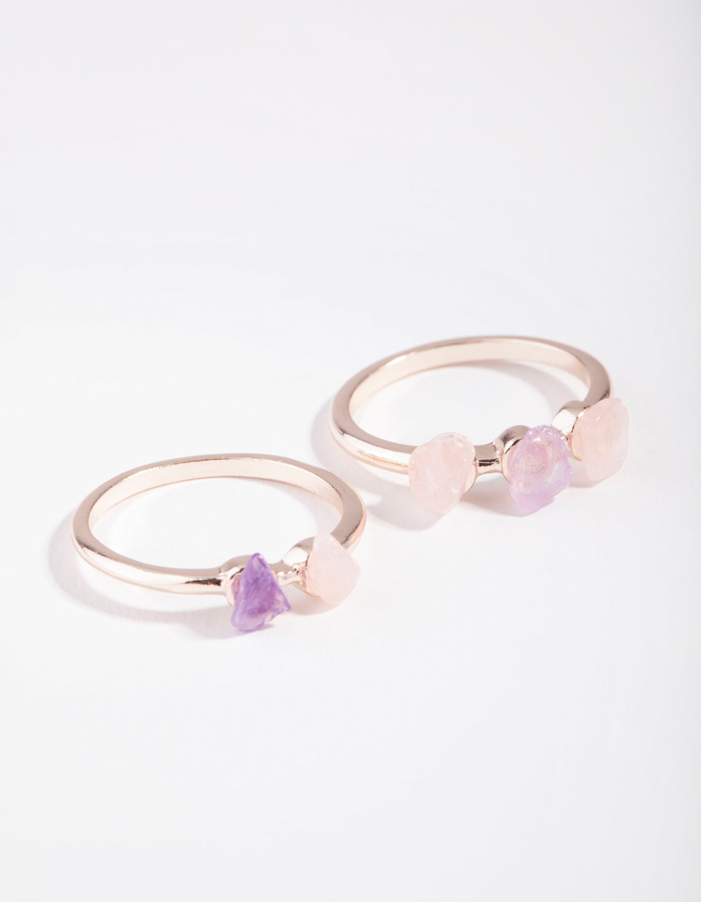 Rose Gold Multi Stone 2 Stack Pack