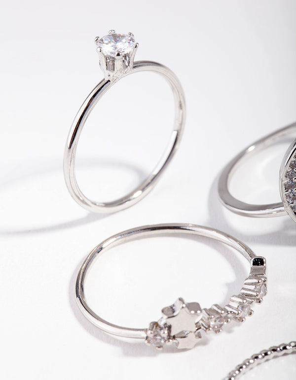 Silver Moon & Stars 5-Pack Ring