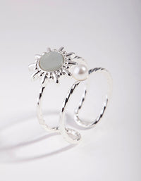 Silver Sun & Pearl Ring - link has visual effect only
