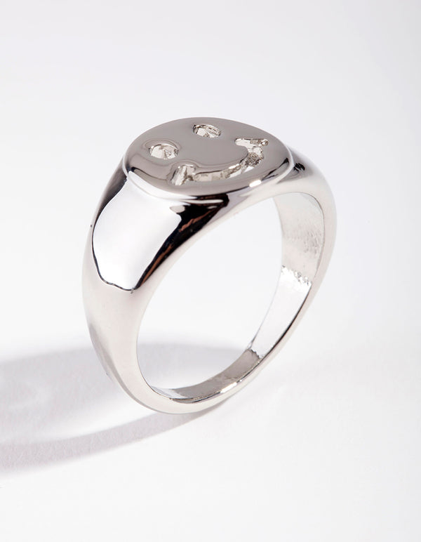Silver Smiley Face Ring