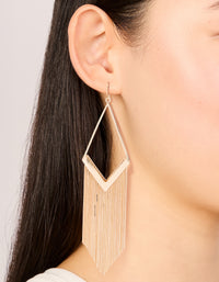 Gold Diamond Shaped Snakechain Earrings - link has visual effect only