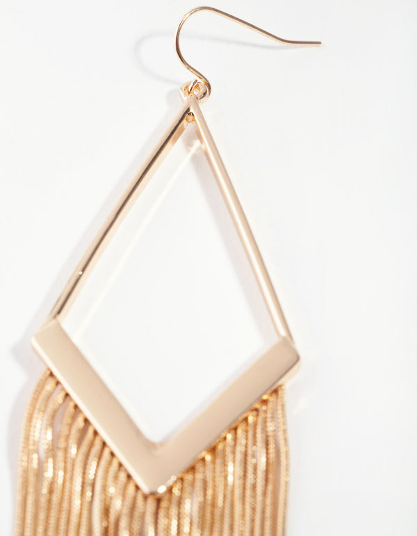 Gold Diamond Shaped Snakechain Earrings