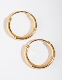 Gold Plated Sterling Silver 15x2MM Hoop Earrings - link has visual effect only