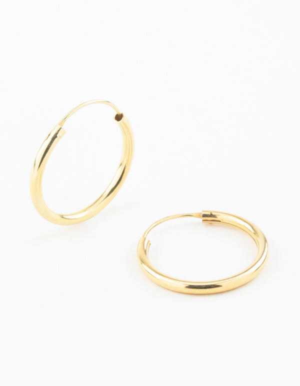 Gold Plated Sterling Silver 25mm Hoop Earrings