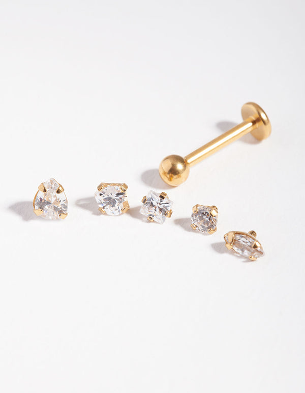 Mixed Cubic Zirconia Flat Back 6-Pack