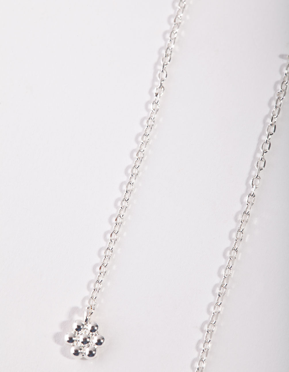Silver Mini Flower Thread Through Earrings