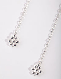 Silver Mini Flower Thread Through Earrings - link has visual effect only
