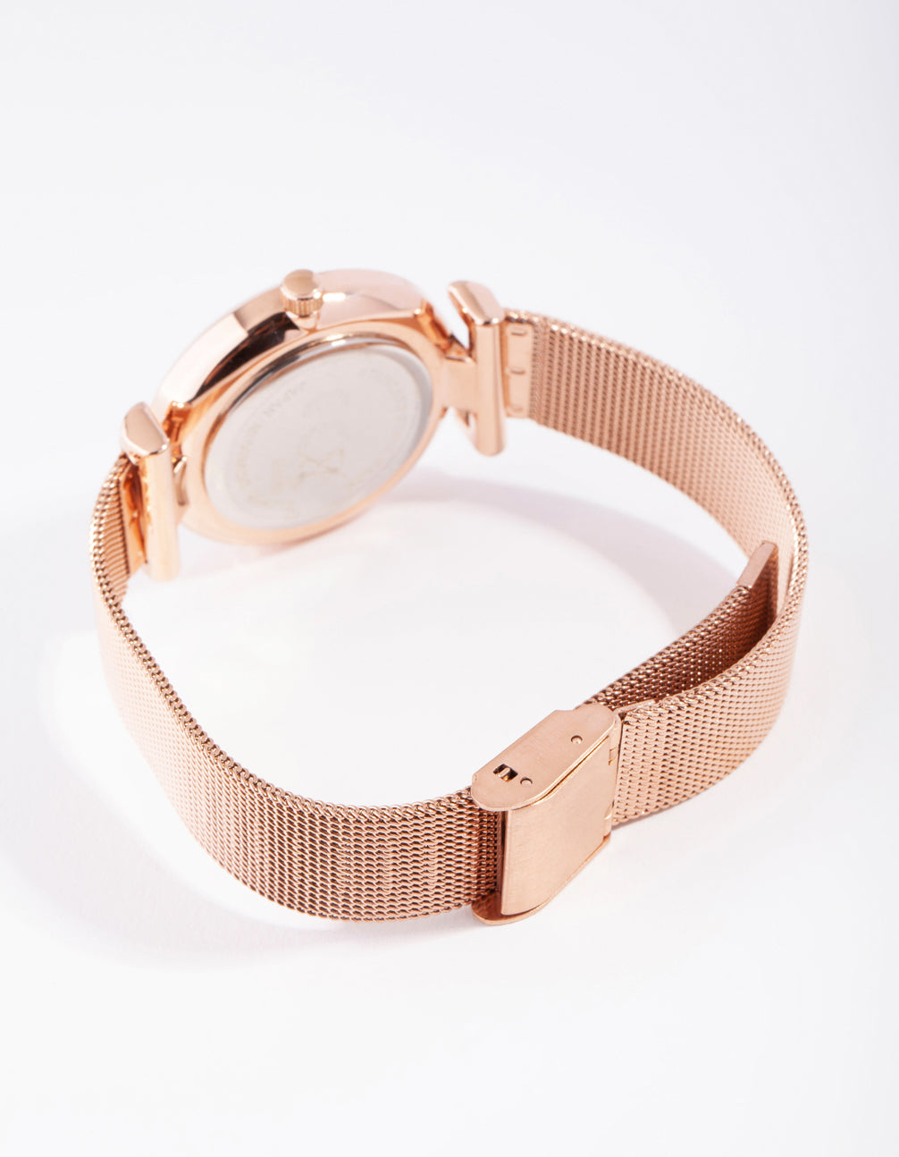Rose Gold Diamante Scatter Mesh Watch
