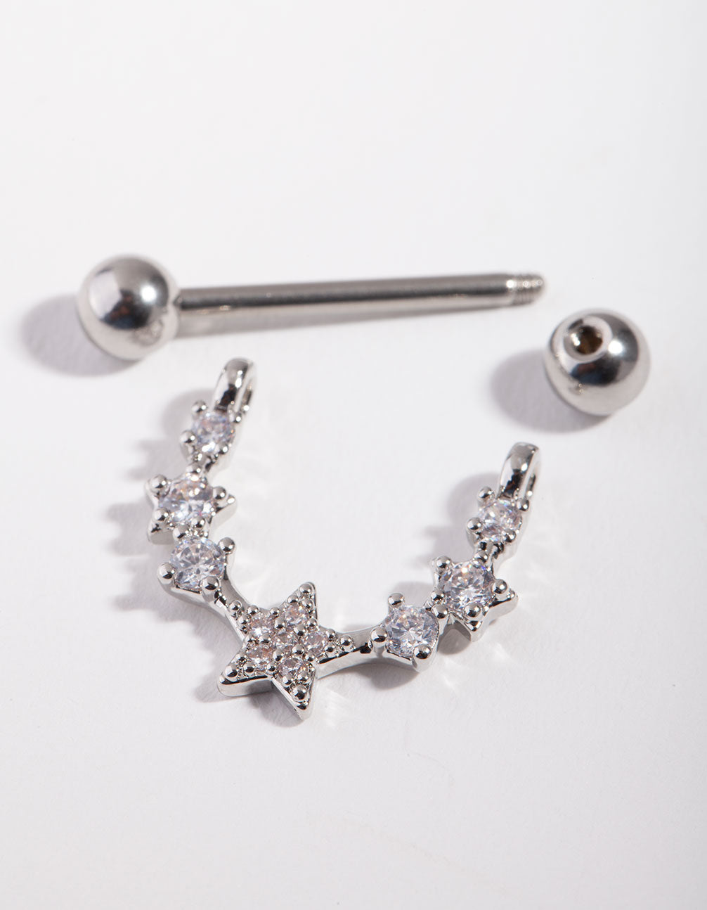 Surgical Steel Star Curve Nipple Bar