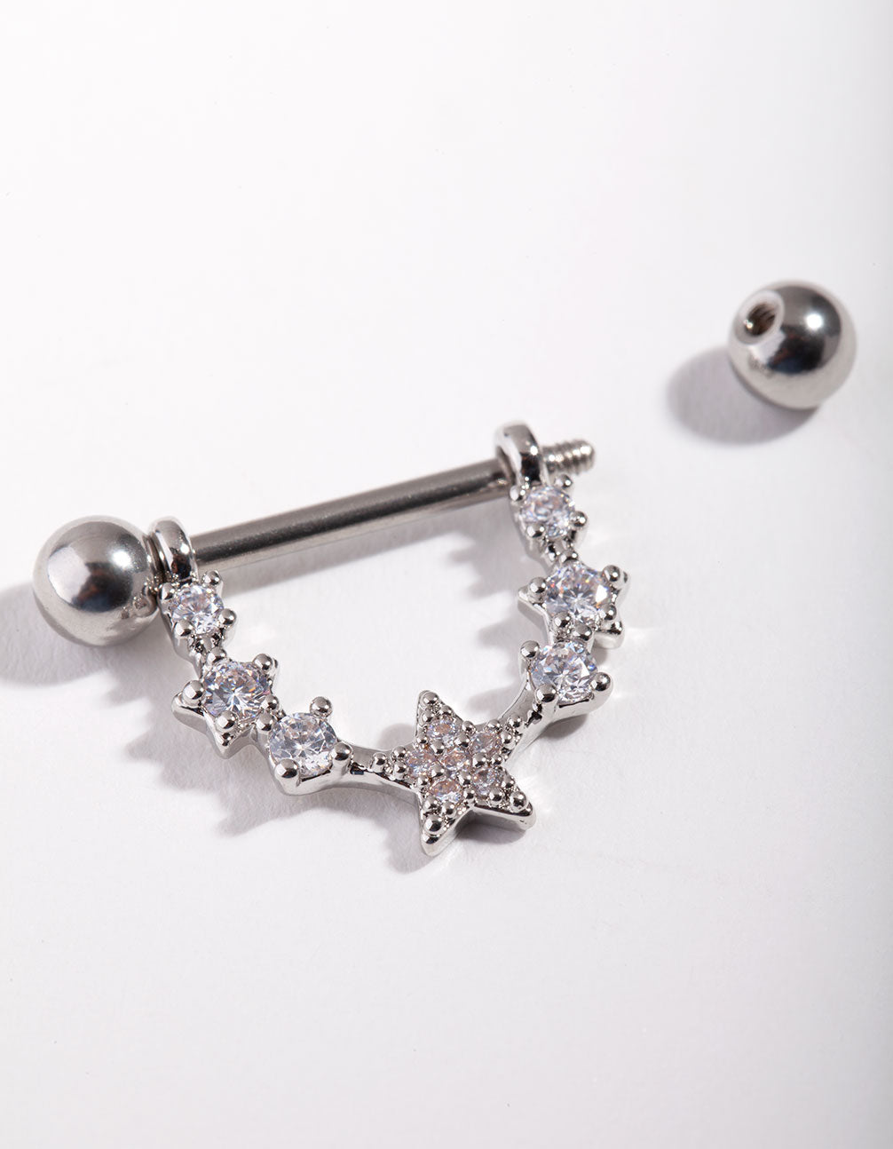 Surgical Steel Star Curve Nipple Bar